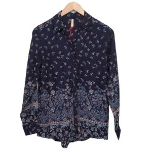 NEW Anthropologie Womens RAGA Floral Button down Shirt sz S